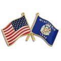 Wisconsin & USA Crossed Flag Pin